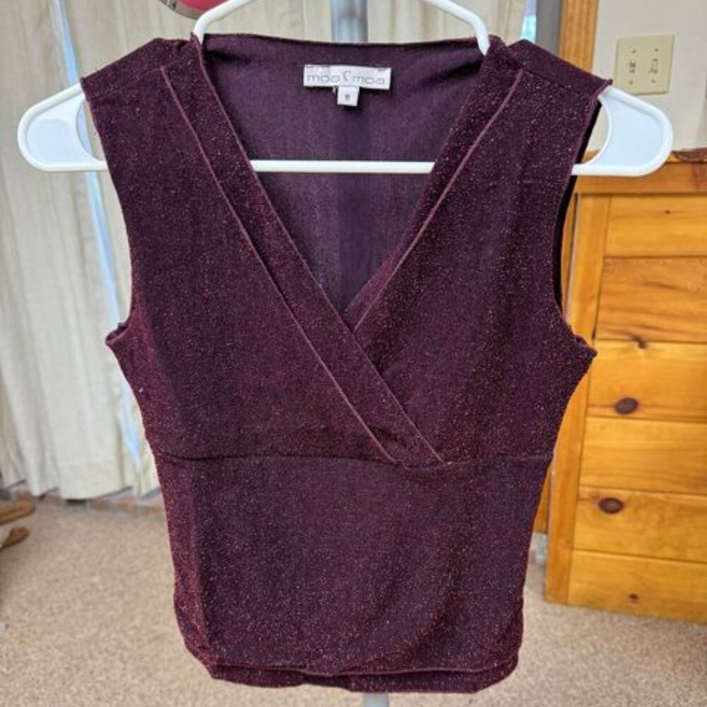 Moa Moa burgundy velvet tank top